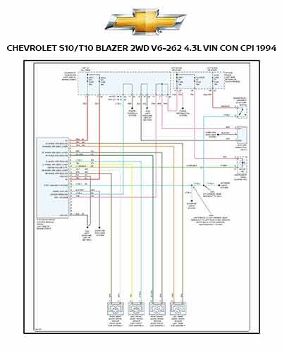 ▷ Diagrama Eléctrico CHEVROLET S10/T10 BLAZER 1994